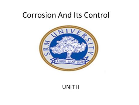 Corrosion And Its Control