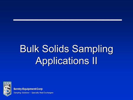Bulk Solids Sampling Applications II