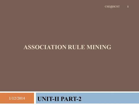 Association rule mining