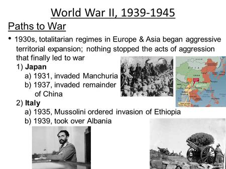 World War II, Paths to War