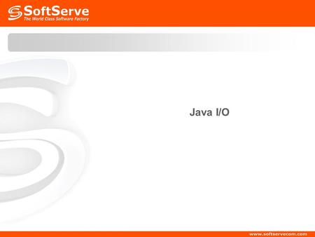 Java I/O.