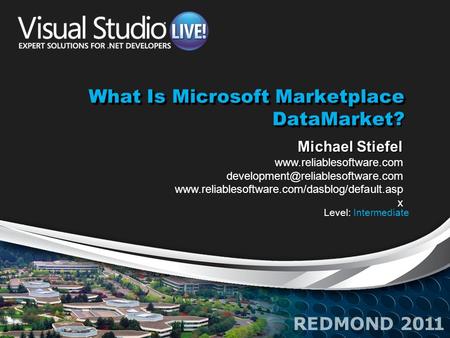What Is Microsoft Marketplace DataMarket What Is Microsoft Marketplace DataMarket? Michael Stiefel