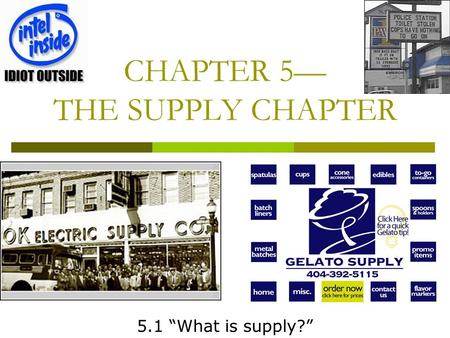 CHAPTER 5 THE SUPPLY CHAPTER 5.1 What is supply?.