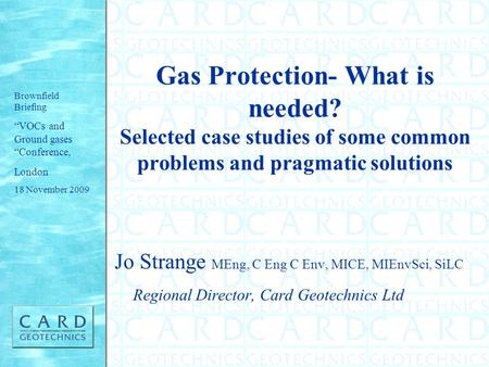 Gas Protection- What is needed