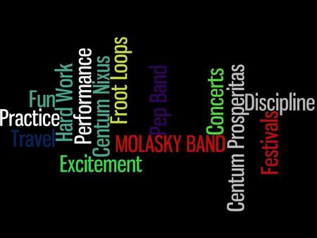 Molasky Bands Music – A Definition (this is the stuff that appears on tests!!) Music - ORGANIZED SOUND (Yeah, thats it…..nothing else!!!) ORGANIZED.