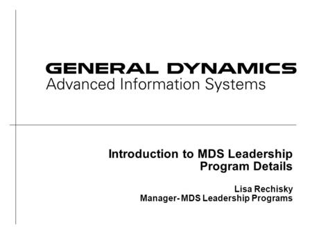 Introduction to MDS Leadership Program Details