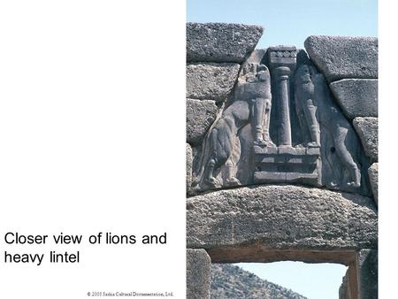 Closer view of lions and heavy lintel © 2005 Saskia Cultural Documentation, Ltd.
