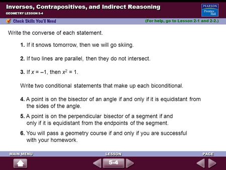 Inverses, Contrapositives, and Indirect Reasoning