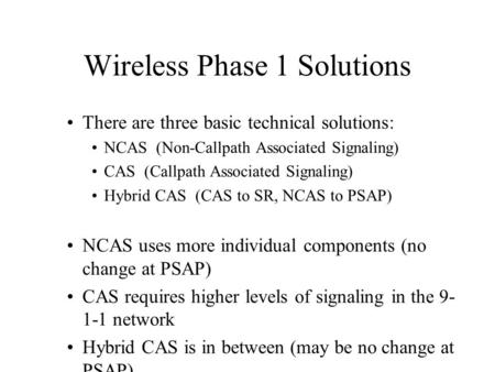 Wireless Phase 1 Solutions