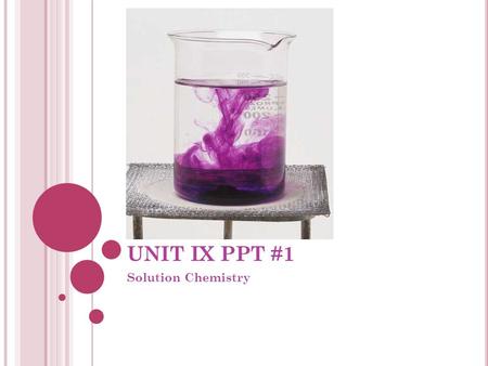 UNIT IX PPT #1 Solution Chemistry.