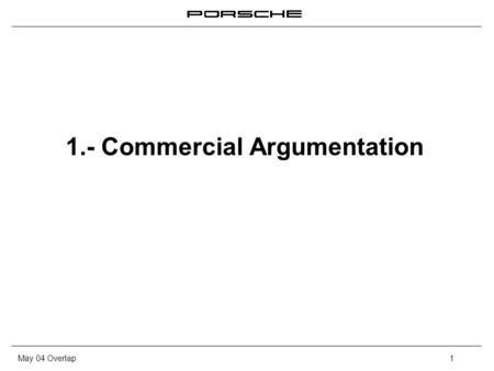 May 04 Overlap1 1.- Commercial Argumentation. May 04 Overlap2 Commercial Argumentation What is an argumentation? – It is the capacity to transform the.
