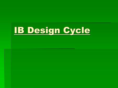 IB Design Cycle.