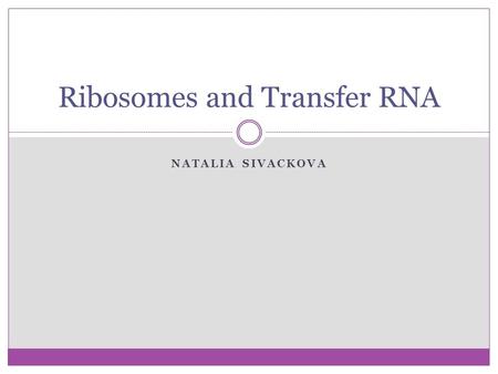 Ribosomes and Transfer RNA