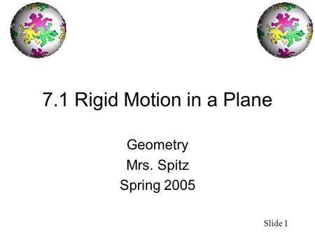 Geometry Mrs. Spitz Spring 2005