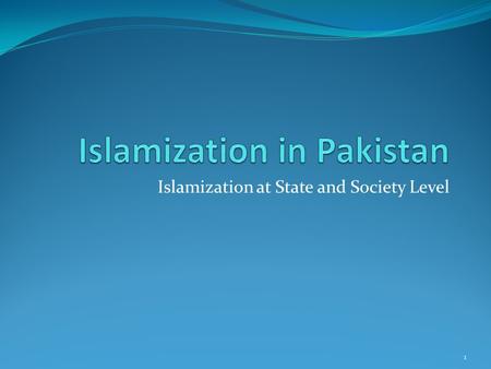 Islamization in Pakistan