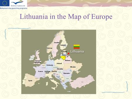 Lithuania in the Map of Europe. Joniskis Agricultural School.