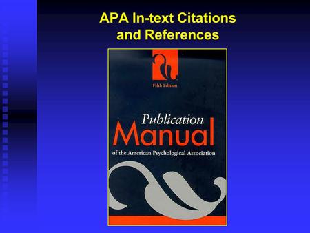 APA In-text Citations and References