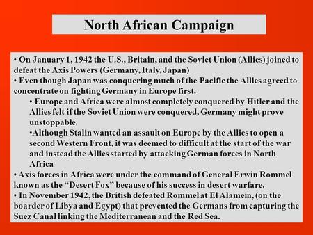 North African Campaign