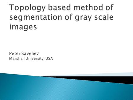 Goal: a graph representation of the topology of a gray scale image. The graph represents the hierarchy of the lower and upper level sets of the gray level.