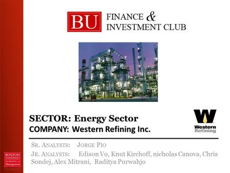 SECTOR: Energy Sector COMPANY: Western Refining Inc.