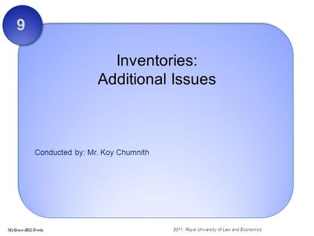 Inventories: Additional Issues