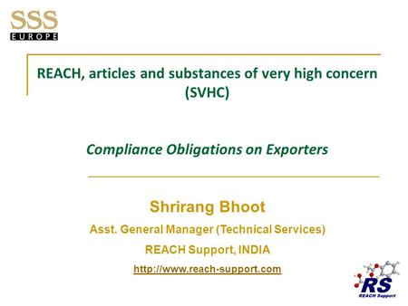 REACH, articles and substances of very high concern (SVHC)