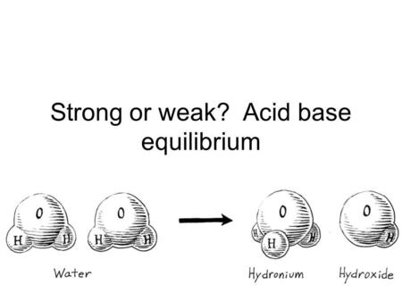 Strong or weak? Acid base equilibrium