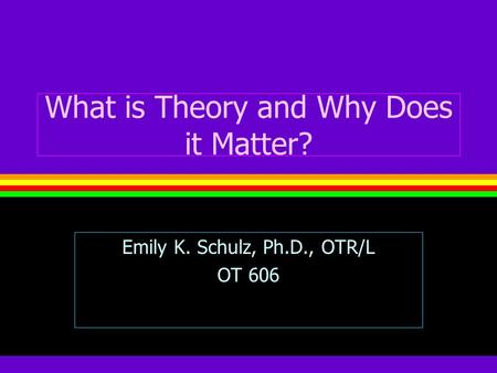 What is Theory and Why Does it Matter?