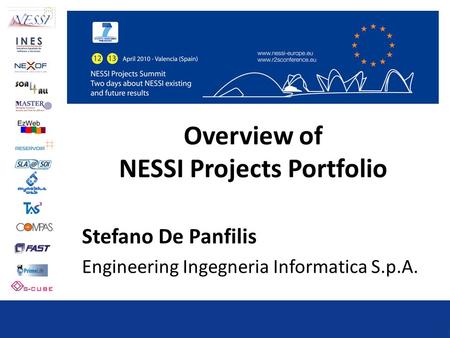 Overview of NESSI Projects Portfolio Stefano De Panfilis Engineering Ingegneria Informatica S.p.A.