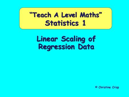“Teach A Level Maths” Statistics 1