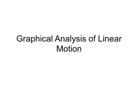 Graphical Analysis of Linear Motion. A car travels along a road at a constant velocity of 10. m/s time (s) position (m) 0 0 1 10 2 20 3 30.