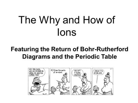 The Why and How of Ions Featuring the Return of Bohr-Rutherford Diagrams and the Periodic Table.