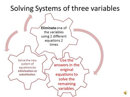 Solving Systems of three variables