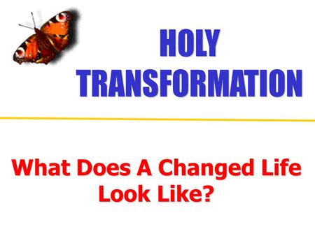 What Does A Changed Life Look Like?