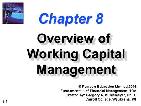 Overview of Working Capital Management