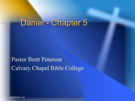 Pastor Brett Peterson Calvary Chapel Bible College