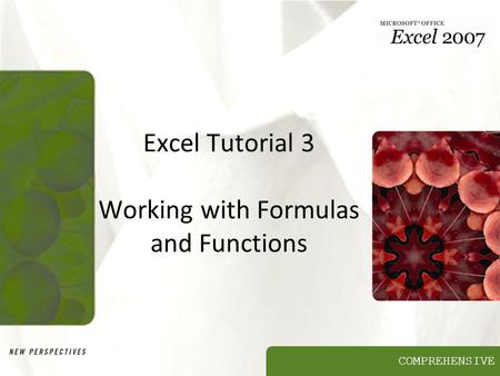 Excel Tutorial 3 Working with Formulas and Functions