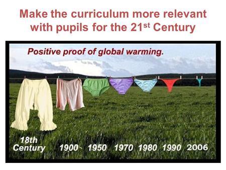 Make the curriculum more relevant with pupils for the 21 st Century.