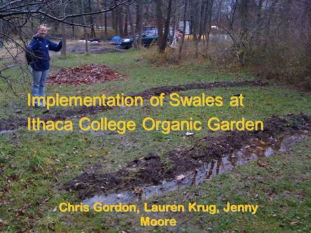 Implementation of Swales at Ithaca College Organic Garden Chris Gordon, Lauren Krug, Jenny Moore.