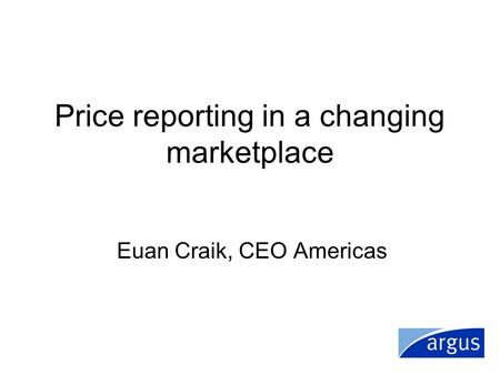 Price reporting in a changing marketplace