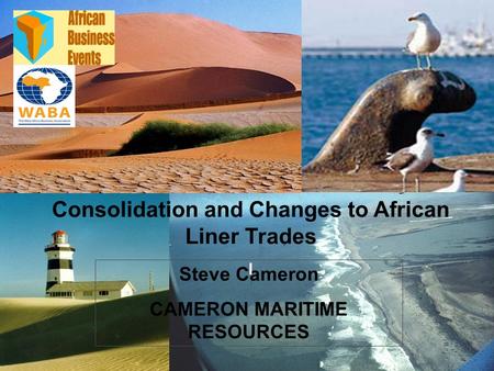 CMR 1 Steve Cameron CAMERON MARITIME RESOURCES Consolidation and Changes to African Liner Trades l.