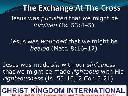 The Exchange At The Cross