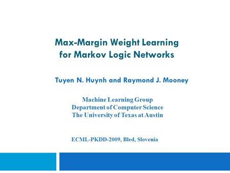 Max-Margin Weight Learning for Markov Logic Networks