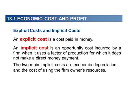 money cost definition in economics
