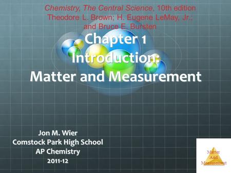 Chapter 1 Introduction: Matter and Measurement