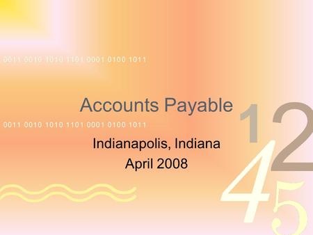Accounts Payable Indianapolis, Indiana April 2008.