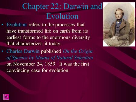 Chapter 22: Darwin and Evolution