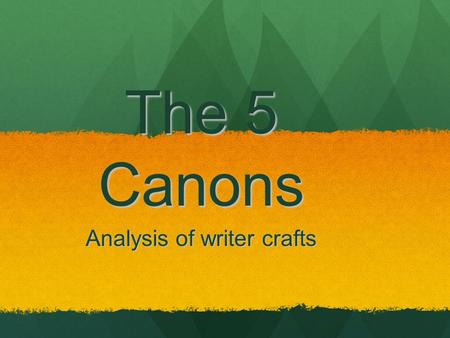 Analysis of writer crafts