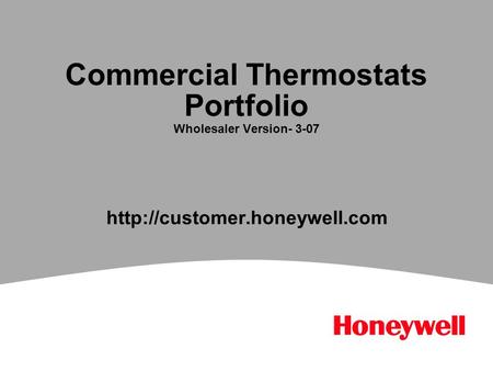 Commercial Thermostats Portfolio Wholesaler Version- 3-07