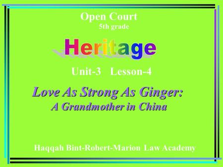 Love As Strong As Ginger: